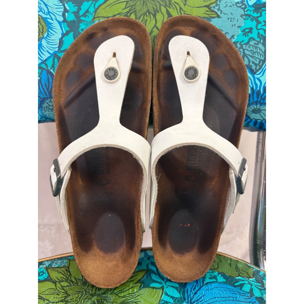 Birkenstock White Gizeh Adjustable Strap Sandals EU 39 US 8-8.5
